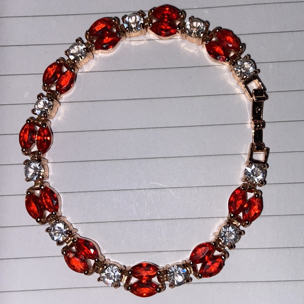 Red & White Stone Bracelet #10